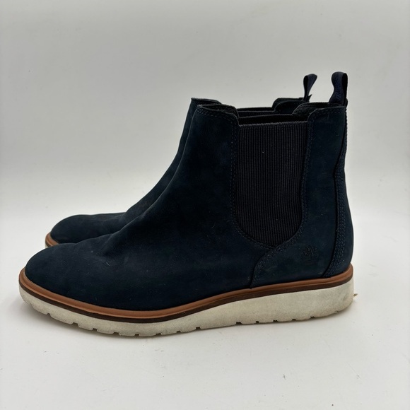 Timberland Women’s 10W Blue Leather Ellis Chelsea Ankle Boots - Picture 1 of 8